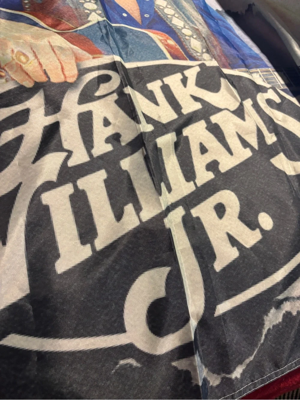 Hank Williams Jr 36”x 59” Graphic Concert-Style Banner live in concert . Rare